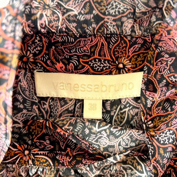 Vanessa Bruno Ruffle-trimmed gathered printed silk crepe de chine mini dress 38 - Picture 5 of 7